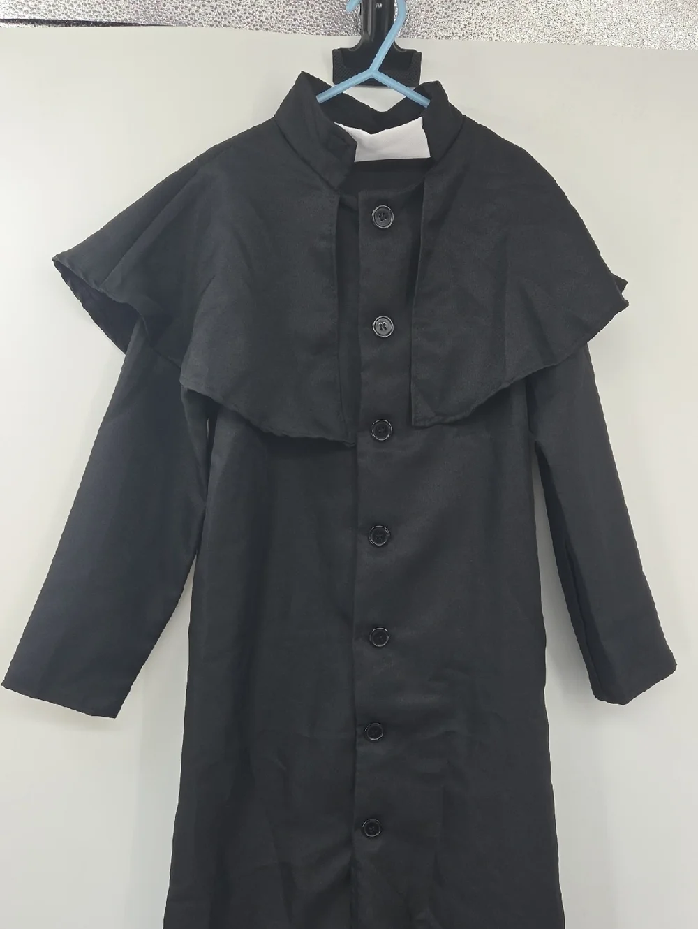 Children's Black Priest Costume with Gold Cross